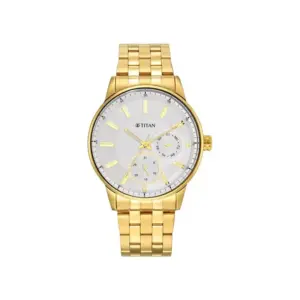 Titan Watch Titan Regalia Opulent II Quartz Analog White Dial Watch for Men with Stainless Steel Strap 9441YM01