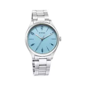 Titan Watch Titan Urban Quartz Analog Blue Dial Watch for Men with Stainless Steel Strap 1802SM07