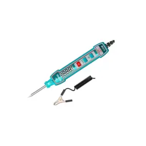 Total Tools Total Automotive Circuit Tester DC 1-100V with Digital Display, Flashlight, Backlight, 2pcs AAA Batteries THTS41001