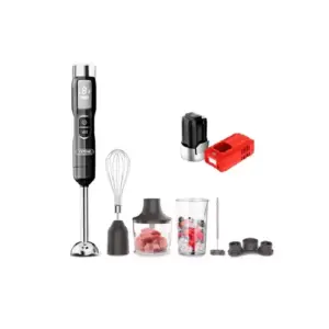 Total Tools Total 5in1 Cordless Hand Blender Set 100W DC 16V Lithium-ion with 5 Speed Control, LED Display, Steel Blades TJB056K