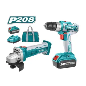 Total Tools Total Drill Machine & Angle Grinder Cordless Li-Ion 2pc Combo TCKLI2009