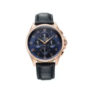 Titan Watch Titan Classic Chrono Quartz Multifunction Blue Dial Watch for Men with Leather Strap 90169WL01