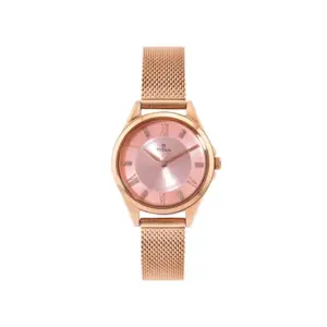 Titan Watch Titan Sparkle Quartz Analog Pink Dial Watch for Women with Rose Gold Stainless Steel Strap 2565WM02