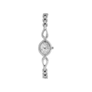 Titan Watch Titan Raga Flora Quartz Analog Silver Dial Watch for Women with Silver Metal Strap 2455SM01