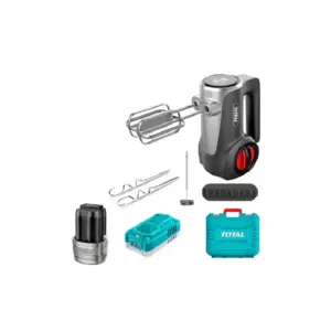 Total Tools Total Cordless Hand Mixer 125W DC 16V Lithium-ion with 7 Speed Control, LED Display, Eject Button TMK023K