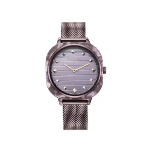 Titan Watch Titan Glitz Purple Dial Quartz Analog Watch for Women with Stainless Steel Strap 95212KM02