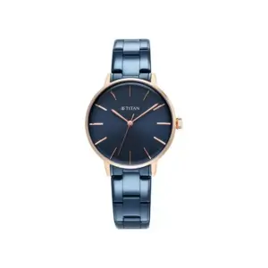 Titan Watch Titan TGIF Workwear Quartz Analog Blue Dial Watch for Women with Blue Stainless Steel Strap 95248KM02