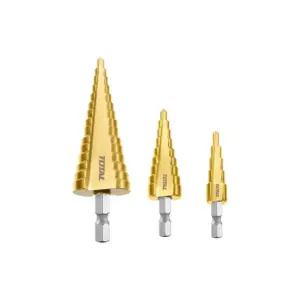 Total Tools Total Conical Step Drill Bit HSS 4341 Industrial 3pcs Set TAC80402