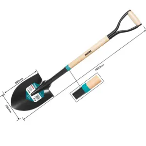 Total Tools Total Garden Steel Shovel with Wooden Handle THTHW0101