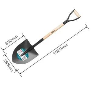 Total Tools Total Garden Steel Shovel with Wooden Handle THTHW0103