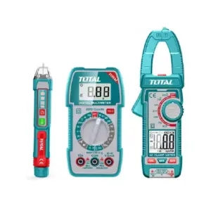 Total Tools Total Electrical Test Kit with Digital Multimeter, AC Clamp Meter, DC Voltage Detector, Test Lead TOS23068