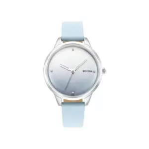 Titan Watch Titan Pastel Dreams Analog Blue Dial Watch for Women with Blue Leather Strap 2664SL02