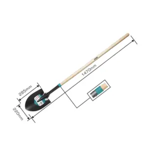 Total Tools Total Garden Steel Shovel with Wooden Handle THTHW0201