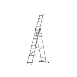 Total Tools Total 3 Section Extension Ladder 3x9 Steps, Aluminium Body THLAD03391