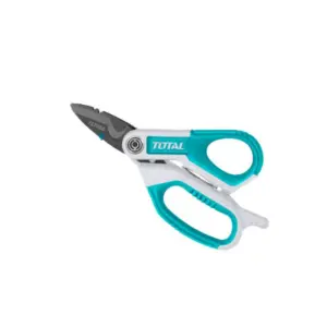 Total Tools Total Electrician's Scissor 170mm 7" for Electrical & Data Cable Work with Integrated Cable Cutter, Titanium Plated Stainless Steel THES051708