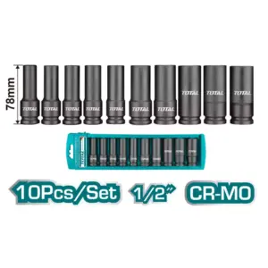 Total Tools Total Deep Impact Spanner Socket Set 10pcs ½” THKISD12102L