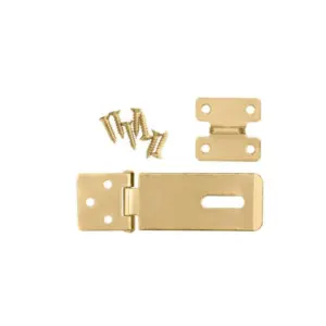 Total Tools Total Galvanized Steel Hasp and Staple 2.5" 26x1.4mm, Includes 7pcs Fasteners THSS1025