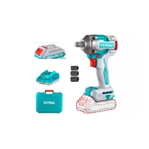 Total Tools Total Cordless Impact Wrench 1/2" Lithium-ion 20V with Brushless Motor, Integrated LED Work Light, Battery & Charger TIWLI2040