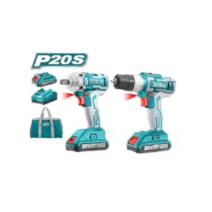 Total Tools Total Drill Machine & Impact Wrench Cordless Li-Ion 2pc Combo Kit TCKLI2007