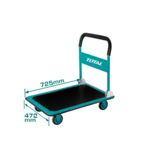 Total Tools Total Foldable Platform Hand Truck 150Kgs 725x472mm with Steel Handle, 4"PU Wheel, Non-Slip PVC Mat THTHP11502