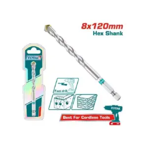 Total Tools Total Masonry Drill Bit, Hex Shank 8x120mm TAC280812