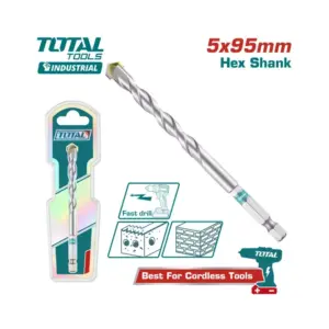 Total Tools Total Masonry Drill Bit, Hex Shank 5x95mm TAC280595