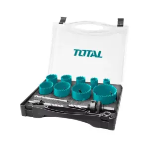 Total Tools Total Bi-Metal Hole Saw Set, Ergonomic Handles Provide Comfortable Grip for Efficient Drilling TACSH0131