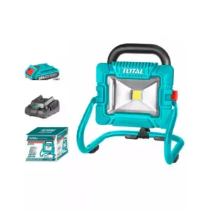 Total Tools Total Cordless Portable LED Work Lamp 20W with 1pcs 20V 2.0AH Battery & Charger TWLI20258