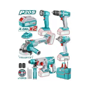 Total Tools Total 5pcs Industrial Combo Kit, Cordless Lithium-ion 20V TCKLI2019
