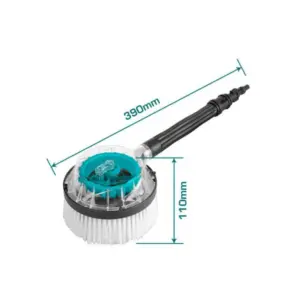 Total Tools Total Pressure Washer Gun Brush, Rotary Brush 390x110mm PP/ABS Material THRB8702