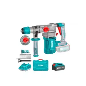 Total Tools Total Cordless Rotary Hammer Drill 4.5J SDS PLUS Lithium-ion 20V with 3pcs Drill Bits, 4.0Ah Battery, Charger, Chisel, Grease Tube TRHLI202882