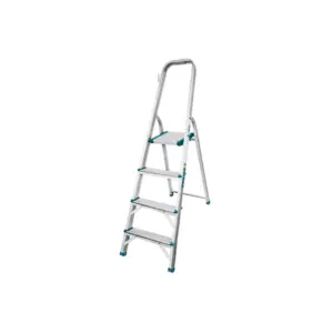 Total Tools Total Household Ladder with 4 Steps, Aluminium Body THLAD06041