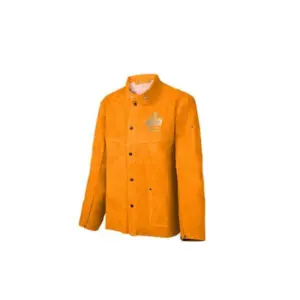 Total Tools Total Leather Welding Jacket L Size 1.1-1.3mm with Spilt Cowhide, Scribe Pocket, Metalsnaps, FR Thread Stiched TSP20103
