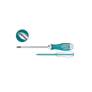 Total Tools Total Screw Driver Phillips Go Through PH3 x 200mm, S2 Industrial Steel THGSPH32006