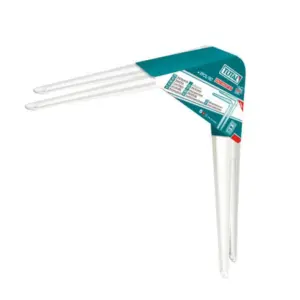 Total Tools Total Shelf Bracket 2pcs Set 10x12" with 6 Attachment Points, 12 Mounting Screws, White TSB11012