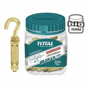 Total Tools Total Raw Bolt Anchor With Hook M6 16pcs WJHA0607531