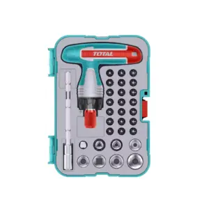 Total Tools Total Screwdriver Bit Set with T-Handle Wrench TACSD30316 (Pack of 31pcs)