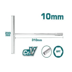 Total Tools Total Socket Wrench T-Handle 10mm THTSW1006