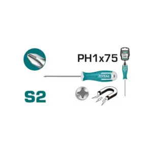 Total Tools Total Phillips Screw Driver PH1 x 75mm THT26PH1075