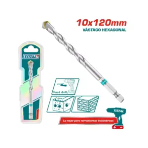 Total Tools Total Masonry Drill Bit, Hex Shank 10x120mm TAC280120