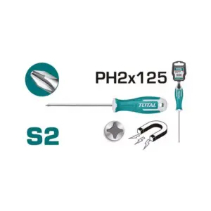 Total Tools Total Phillips Screw Driver PH2 x 125mm THT26PH2125