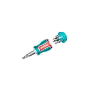 Total Tools Total 8in1 Stubby Screwdriver Set with Handle & Screwdriver Bits TACSDS0706