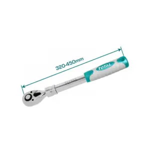 Total Tools Total Extendable Ratchet Wrench 1/2" 72T Heat Treatment, Chromed Plated THT106128L