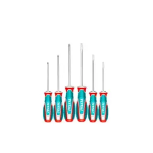 Total Tools Total Screwdriver Set with S2 Blade, Strong Magnetic Pull, Ergonomic Handle TKSDS0626 (Pack of 6pcs)