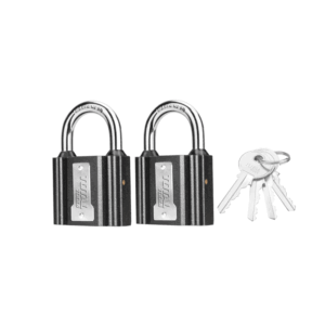 Total Tools Total Iron Key Alike Padlock 38mm with Waterproof Rubber Cover, Iron Brass, 4 keys 2pcs Set TLK31T2382
