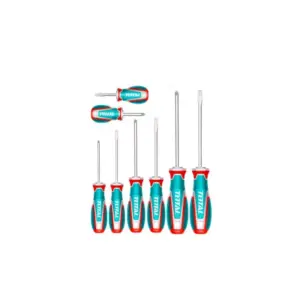 Total Tools Total Screwdriver Set with S2 Blade, Round Shank TKSDS0826 (Pack of 8pcs)