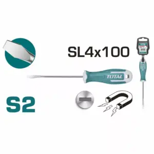 Total Tools Total Slotted Screw Driver SL4 x 100mm THT264100