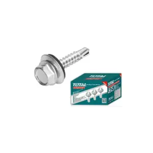 Total Tools Total Self Drilling Hex Screw with Rubber Washer, Zinc Plated 14x1-1/2" (6.3x38mm) 250pcs THWHD141121