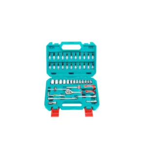 Total Tools Total Socket Set 1/4" with Three Colour Soft Handle, Chromed Plated, Heat Treated THT141462 (Pack of 46pcs)