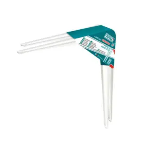 Total Tools Total Shelf Bracket 2pcs Set 8x10" with 6 Attachment Points, 12 Mounting Screws, White TSB10810